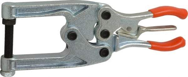 Lapeer - 544.31 Kg Load Capacity, 2-1/4" Throat Depth, 8-3/8" OAL, Carbon Steel, C Style Plier Clamp - 1-3/4" Max Jaw Capacity, 3/8-24 Spindle, 1.22" Open Throat Height, Orange Handle, Spindle End - Apex Tool & Supply