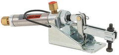 Lapeer - 800 Lb Inner Hold Capacity, Horiz Mount, Air Power Hold-Down Toggle Clamp - 1/8 NPTF Port, 115° Bar Opening, 2-9/32" Height Under Bar - Apex Tool & Supply