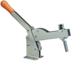Lapeer - 1,200 Lb Holding Capacity, Vertical Handle, Manual Hold Down Toggle Clamp - 155° Handle Movement, 110° Bar Opening, U-Bar, Flanged Base, Carbon Steel - Apex Tool & Supply