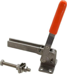 Lapeer - 200 Lb Holding Capacity, Vertical Handle, Manual Hold Down Toggle Clamp - 60° Handle Movement, 110° Bar Opening, U-Bar, Flanged Base, Stainless Steel - Apex Tool & Supply