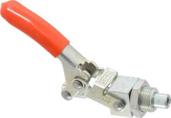 Lapeer - 350 Lb Load Capacity, Mounting Plate Base, Carbon Steel, Standard Straight Line Action Clamp - 7/16" Plunger Diam, Straight Handle - Apex Tool & Supply