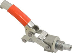 Lapeer - 750 Lb Load Capacity, Mounting Plate Base, Carbon Steel, Standard Straight Line Action Clamp - 5/8" Plunger Diam, Straight Handle - Apex Tool & Supply