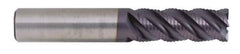 Kennametal - 3/4" Diam, 1-1/2" LOC, 6 Flute Solid Carbide 0.05" Corner Radius Roughing End Mill - AlTiN Finish, 4" OAL, 3/4" Shank Diam, Single End, Centercutting, 40° Helix - Apex Tool & Supply