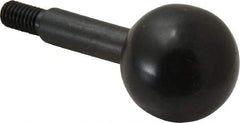 Gibraltar - 10-32 Stem, 3/4" Knob Diam, 1/4" Shaft Diam, Gear Lever Arm with Ball Knob - 3/8" Thread Length, 1-1/2" Handle Length, Carbon Steel Shaft, Plastic Knob - Apex Tool & Supply