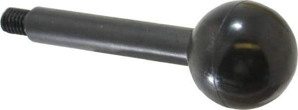 Gibraltar - 3/8-16 Stem, 1-3/8" Knob Diam, 1/2" Shaft Diam, Gear Lever Arm with Ball Knob - 1/2" Thread Length, 4" Handle Length, Carbon Steel Shaft, Plastic Knob - Apex Tool & Supply