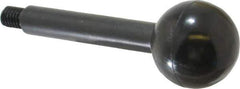 Gibraltar - 3/8-16 Stem, 1-3/8" Knob Diam, 1/2" Shaft Diam, Gear Lever Arm with Ball Knob - 1/2" Thread Length, 4" Handle Length, Carbon Steel Shaft, Plastic Knob - Apex Tool & Supply
