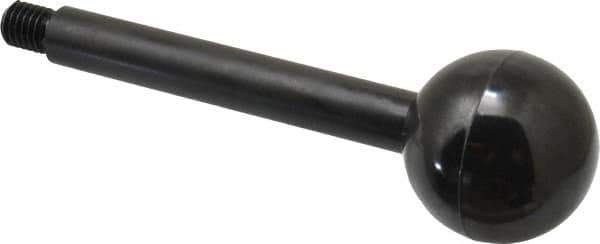 Gibraltar - 1/2-13 Stem, 1-7/8" Knob Diam, 5/8" Shaft Diam, Gear Lever Arm with Ball Knob - 5/8" Thread Length, 6" Handle Length, Carbon Steel Shaft, Plastic Knob - Apex Tool & Supply