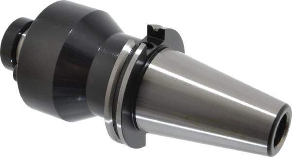 Parlec - CAT50 Taper Shank 1-1/2" Pilot Diam Shell Mill Holder - 4" Flange to Nose End Projection, 3-3/4" Nose Diam, 3/4-16 Lock Screw - Exact Industrial Supply