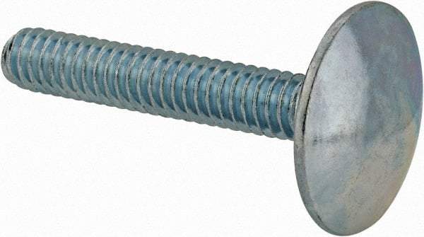 Value Collection - 1/4-20, 1-1/2" Length Under Head, Step Bolt - 27/32" Head Diam, 1006-1050 Steel, Zinc-Plated Finish - Apex Tool & Supply