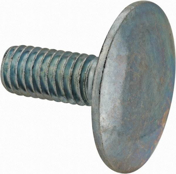 Value Collection - 3/8-16, 1" Length Under Head, Step Bolt - 1-1/4" Head Diam, 1006-1050 Steel, Zinc-Plated Finish - Apex Tool & Supply