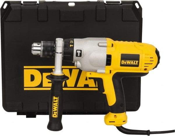 DeWALT - 120 Volt 1/2" Keyed Chuck Electric Hammer Drill - 0 to 56,000 BPM, 0 to 1,200 & 0 to 3,500 RPM, Reversible - Apex Tool & Supply