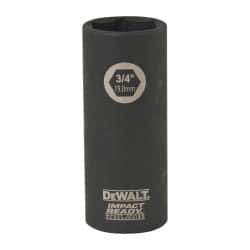 DeWALT - 3/8" Drive 3/4" Deep Impact Socket - 6 Points, 2-1/2" OAL - Apex Tool & Supply