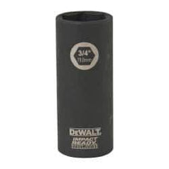 DeWALT - 3/8" Drive 3/4" Deep Impact Socket - 6 Points, 2-1/2" OAL - Apex Tool & Supply