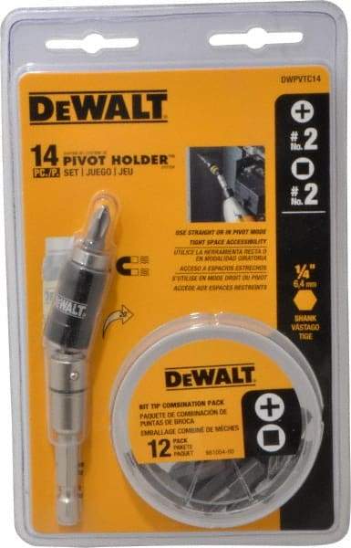 DeWALT - 14 Piece, Screwdriver Bit Set - #2 Phillips, #2 Square Recess - Apex Tool & Supply