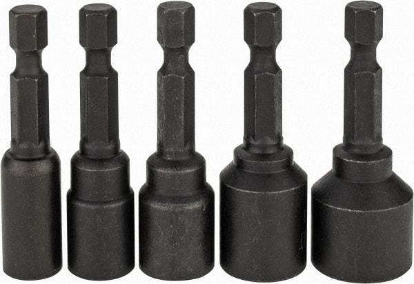 DeWALT - 5 Piece, Magnetic Nutsetter - 1/4 to 1/2" Hex, 1/4" Hex Drive - Apex Tool & Supply