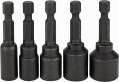 DeWALT - 5 Piece, Magnetic Nutsetter - 1/4 to 1/2" Hex, 1/4" Hex Drive - Apex Tool & Supply
