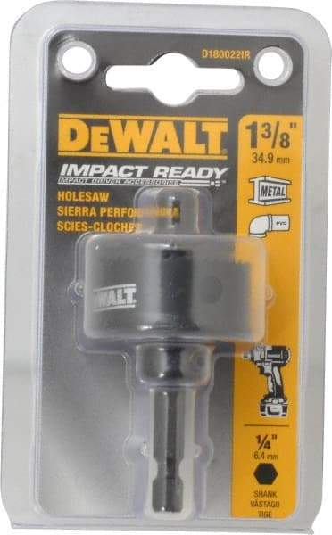 DeWALT - 1-3/8" Diam, 5/8" Cutting Depth, Hole Saw - Bi-Metal Saw, Toothed Edge - Apex Tool & Supply
