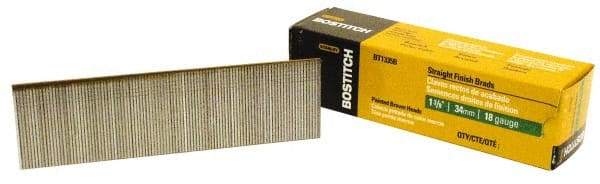 Stanley Bostitch - 18 Gauge 1-3/8" Long Brad Nails for Power Nailers - Steel, Galvanized Finish, Brad Head, Chisel Point - Apex Tool & Supply