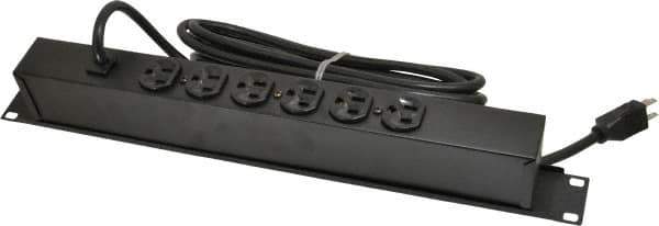 Wiremold - 6 Outlets, 120 Volts, 15 Amps, 15' Cord, Power Outlet Strip - 1 Circuits, Rack Mount, 5-15P NEMA Configuration, 19" Strip, cULus, UL Listed File 1449 - Apex Tool & Supply