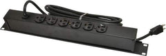 Wiremold - 6 Outlets, 120 Volts, 15 Amps, 15' Cord, Power Outlet Strip - 1 Circuits, Rack Mount, 5-15P NEMA Configuration, 19" Strip, cULus, UL Listed File 1449 - Apex Tool & Supply