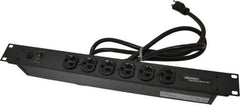 Wiremold - 6 Outlets, 120 Volts, 20 Amps, 6' Cord, Power Outlet Strip - Rack Mount, 6 Front NEMA Configuration, 19" Strip, cULus Recognized - Apex Tool & Supply