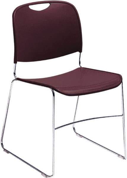 NPS - Polypropylene Blue Stacking Chair - Chrome Frame, 17" Wide x 22-1/2" Deep x 31" High - Apex Tool & Supply