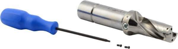 Iscar - 1-3/4" Max Drill Depth, 2xD, 7/8" Diam, Indexable Insert Drill - 1" Shank Diam, Straight Shank - Apex Tool & Supply