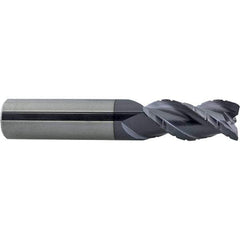 ProMax - 9/32" Diam, 1/2" LOC, 3 Flute Solid Carbide Roughing & Finishing Corner Radius End Mill - AlTiN Finish, 2-1/2" OAL, 5/16" Shank Diam, Straight Shank, 40° Helix, Centercutting - Apex Tool & Supply