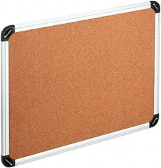 UNIVERSAL - 48" Wide x 36" High Open Cork Bulletin Board - Natural Cork, Silver Frame - Apex Tool & Supply