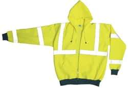 OccuNomix - Size M General Purpose & High Visibility Sweatshirt - Yellow, Polyester, Zipper Closure, 37 to 39" Chest - Apex Tool & Supply