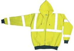 OccuNomix - Size M General Purpose & High Visibility Sweatshirt - Yellow, Polyester, Zipper Closure, 37 to 39" Chest - Apex Tool & Supply