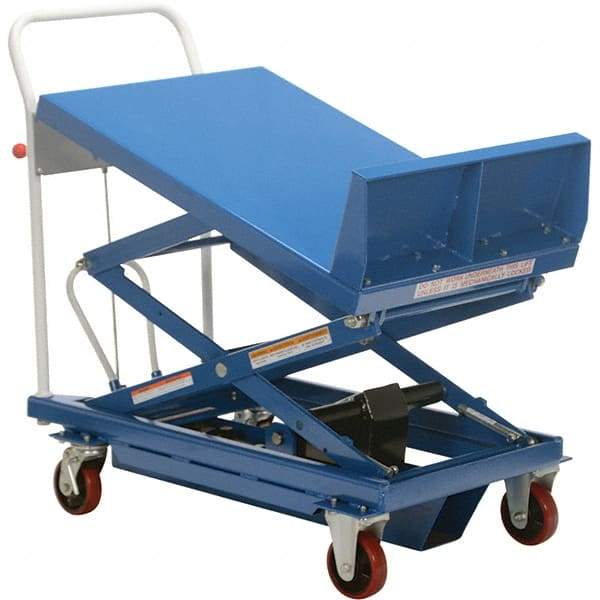 Vestil - 600 Lb Capacity Hydraulic Scissor Tilt Truck - 14" to 35" Lift Height, 36" Platform Length x 24" Platform Width - Apex Tool & Supply