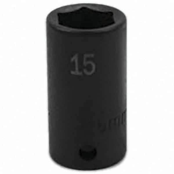 SK - Impact Socket - 3/8"DR 6PT 15MM SEMI-DEEP IMPACT SOCKET - Apex Tool & Supply
