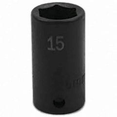 SK - Impact Socket - 3/8"DR 6PT 15MM SEMI-DEEP IMPACT SOCKET - Apex Tool & Supply