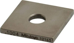 Mitutoyo - 0.1004" Square Steel Gage Block - Accuracy Grade 0, Includes Certificate of Inspection - Apex Tool & Supply