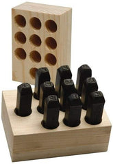 Made in USA - 10 Piece, 3/16" Character Steel Stamp Set - Double Digit Figures, Double Digits - Apex Tool & Supply