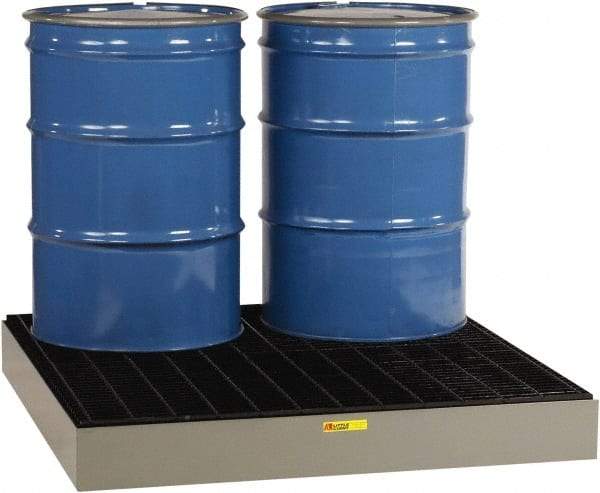 Little Giant - 66 Gal Sump, 6,000 Lb Capacity, 4 Drum, Steel Spill Deck or Pallet - 51" Long x 51" Wide x 6-1/2" High - Apex Tool & Supply
