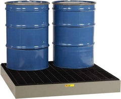 Little Giant - 66 Gal Sump, 6,000 Lb Capacity, 4 Drum, Steel Spill Deck or Pallet - 51" Long x 51" Wide x 6-1/2" High - Apex Tool & Supply