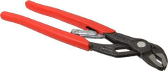 Knipex - 10" OAL, 1-1/4" Max Capacity, 1" Jaw Length, 19 Position Adjustable Tongue & Groove Pliers - Self-Gripping V-Jaws, Standard Head, Plastic Coated Handles - Apex Tool & Supply