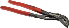 Knipex - 10" OAL, 1-1/4" Max Capacity, 1-1/2" Jaw Length, 19 Position Adjustable Tongue & Groove Pliers - Self-Gripping V-Jaws, Standard Head, Plastic Coated Handles - Apex Tool & Supply