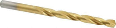 Chicago-Latrobe - Letter J 135° High Speed Steel Jobber Drill - TiN Finish, Right Hand Cut, Spiral Flute, Straight Shank, 4-1/8" OAL, Split Point - Apex Tool & Supply