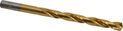 Chicago-Latrobe - Letter N 135° High Speed Steel Jobber Drill - TiN Finish, Right Hand Cut, Spiral Flute, Straight Shank, 4-3/8" OAL, Split Point - Apex Tool & Supply