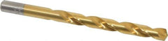 Chicago-Latrobe - Letter U 135° High Speed Steel Jobber Drill - TiN Finish, Right Hand Cut, Spiral Flute, Straight Shank, 5" OAL, Split Point - Apex Tool & Supply