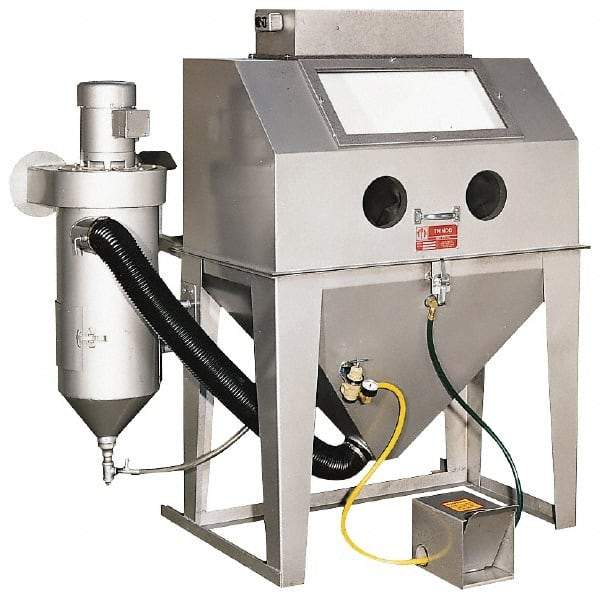 Trinco - 70" Wide x 65" High x 50" Deep Floor Sandblaster - Working Dimensions 42" Wide x 24" High x 24" Deep - Apex Tool & Supply
