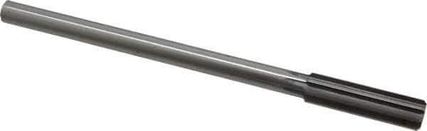 Made in USA - 37/64" High Speed Steel 8 Flute Chucking Reamer - Straight Flute, 0.4355" Straight Shank, 2" Flute Length, 8" OAL - Apex Tool & Supply