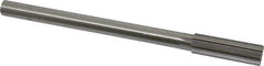 Made in USA - 45/64" High Speed Steel 8 Flute Chucking Reamer - Straight Flute, 0.5615" Straight Shank, 2-1/4" Flute Length, 9" OAL - Apex Tool & Supply