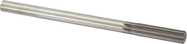 Made in USA - 0.6005" High Speed Steel 8 Flute Chucking Reamer - Straight Flute, 0.4355" Straight Shank, 2" Flute Length, 8" OAL - Apex Tool & Supply