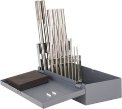 Made in USA - 0.124" to 0.501", Chucking Reamer Set - Straight Flute, Right Hand Cut, 14 Pieces - Apex Tool & Supply