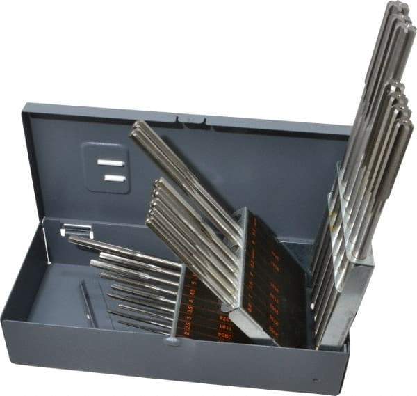 Made in USA - 1mm to 13mm, Chucking Reamer Set - Straight Flute, Right Hand Cut, 25 Pieces - Apex Tool & Supply