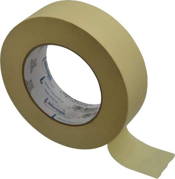 Intertape - 36mm Wide x 60 Yd Long Tan Paper Masking Tape - Series PG5, 6.3 mil Thick, 25 In/Lb Tensile Strength - Apex Tool & Supply